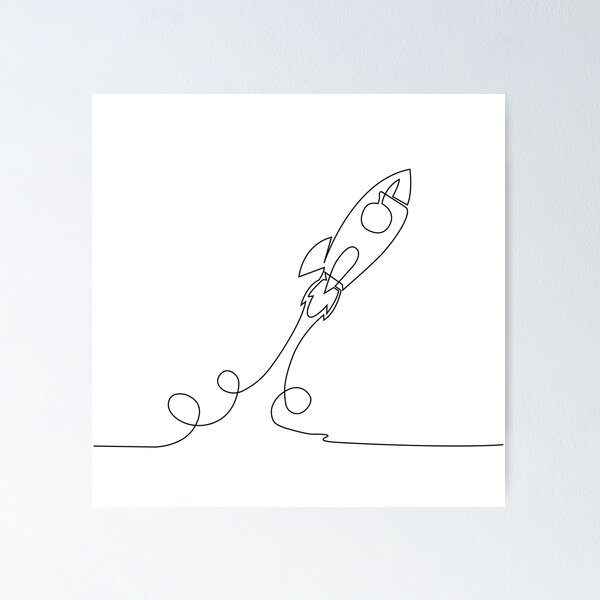 Item preview, Rocket Line Art – Minimalist Space Illustration | Space Rocket in Line Art designed and sold by UniverseN1.