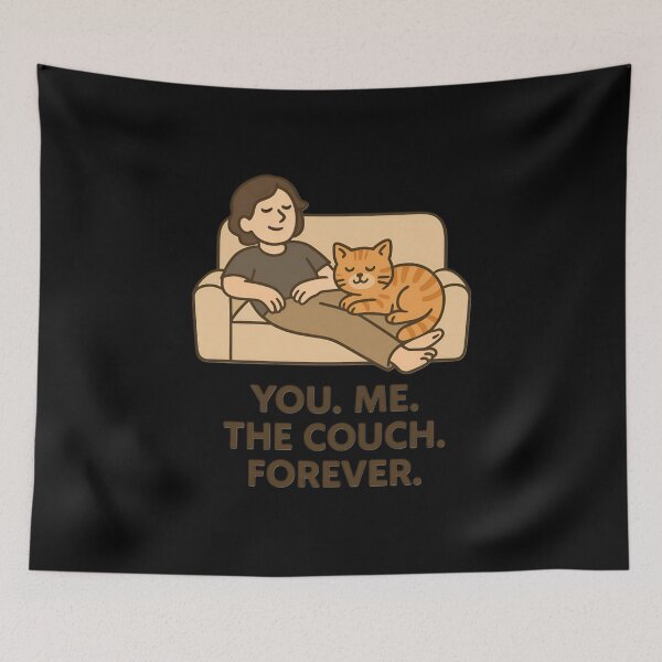 Item preview, You. Me. The Couch. Forever. – Minimalist Cat Love designed and sold by ALITOPRINCE.
