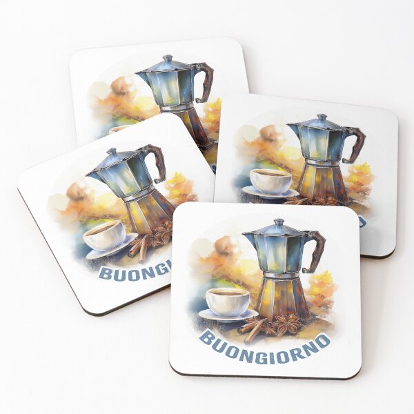 Item preview, Buongiorno Italian Coffee Pot and Cup designed and sold by Freshinkshop.