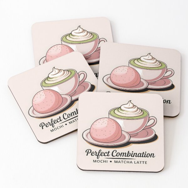 Item preview, Mochi dessert and a matcha drink designed and sold by PrintLabStudio.