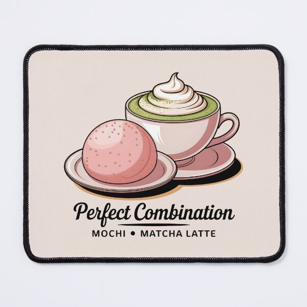 Item preview, Mochi dessert and a matcha drink designed and sold by PrintLabStudio.