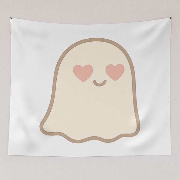 Aperçu de l'œuvre Amour Fantôme Kawaii Cœur Yeux Mignon Halloween créée et vendue par Vendeloc.