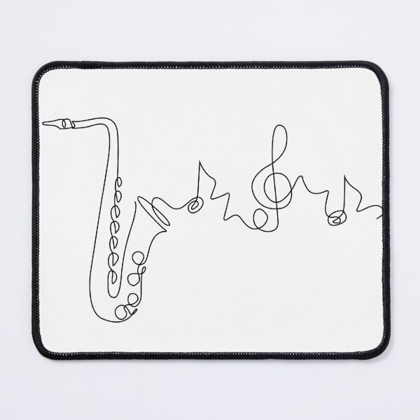 Item preview, Jazz Saxophone Line Art – Elegant Music Doodle for Cafe & Decor designed and sold by UniverseN1.