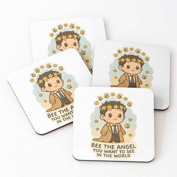 Item preview, Bee the Angel You Want to See in the World – Cute Castiel Supernatural Sticker designed and sold by MAVNALE.