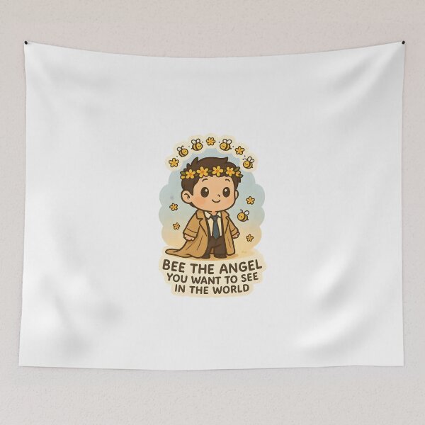Item preview, Bee the Angel You Want to See in the World – Cute Castiel Supernatural Sticker designed and sold by MAVNALE.