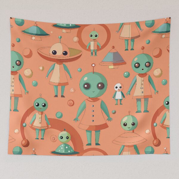 Item preview, Space Cosmos Aliens Ufo OVNI Art Colors designed and sold by ART ATTACK ZONE.