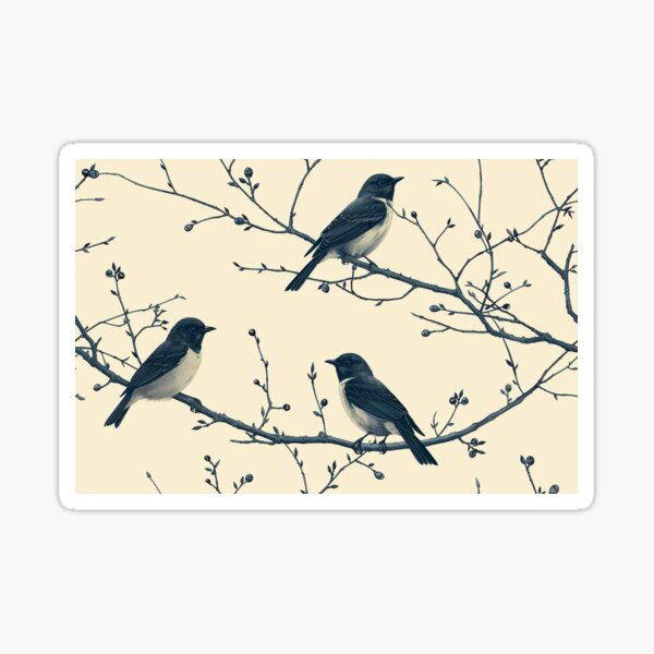 Artikel-Vorschau von Elegante blaue Vögel auf Winterzweigen, designt und verkauft von NTGUILTY.