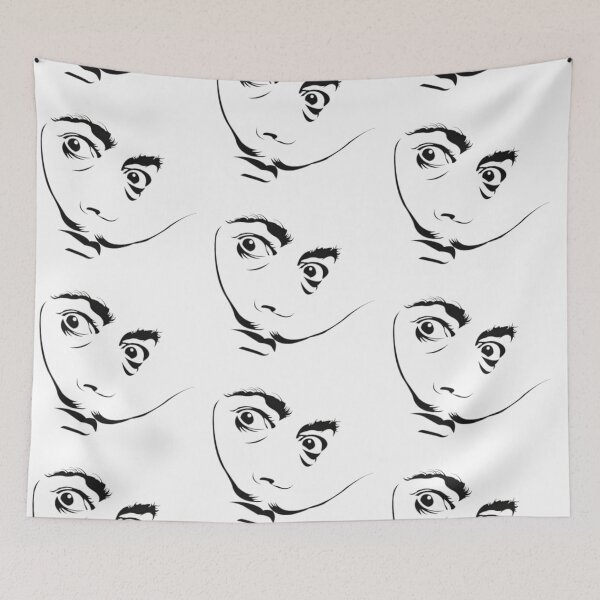 Item preview, Surreal Salvador Dalí Face Illusion – Minimalist Line Art Print designed and sold by Psycho-Crazy.