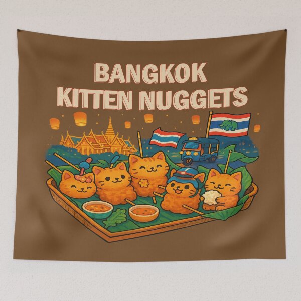 Item preview, Bangkok Kitty Skewers: Cute Kitten Nuggets on a Stick! designed and sold by Globalcitytees.