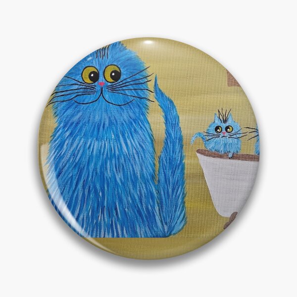 Item preview,  Bathtime Blues: Fluffy Cats in the Tub designed and sold by Anna Lachman Designs.