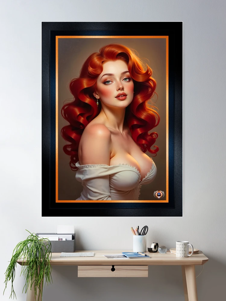 Artistic Study Of The Redhead Beauty Lyudmila Volkolov AI Concept Art by Xzendor7 2 Artistic Study Of The Redhead Beauty Lyudmila Volkolov Stunning AI Concept Art by Xzendor7 Room Decor Poster Art Print