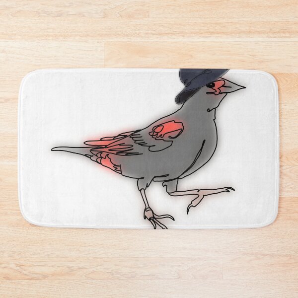 Item preview, Ruby the Red Blackbird in a Floppy Sun Hat – animalzinhats designed and sold by Ashley’sAnimalz.