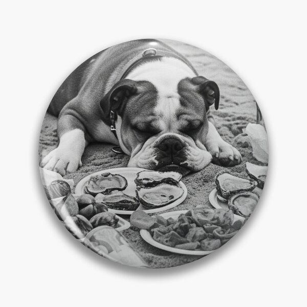 Item preview, Vintage Bulldog Photography | Sleeping on New England Beach | Black and White Dog Art designed and sold by Nikknakks.