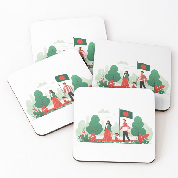 Item preview, Bangladeshi Family Walking in Park – Flat Art designed and sold by kothae.