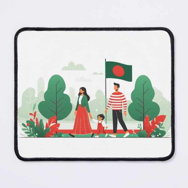 Item preview, Bangladeshi Family Walking in Park – Flat Art designed and sold by kothae.