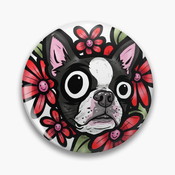 Item preview, Boston Terrier Red Daisies designed and sold by turddemon.