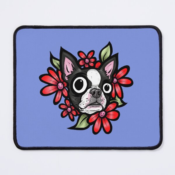 Item preview, Boston Terrier Red Daisies designed and sold by turddemon.