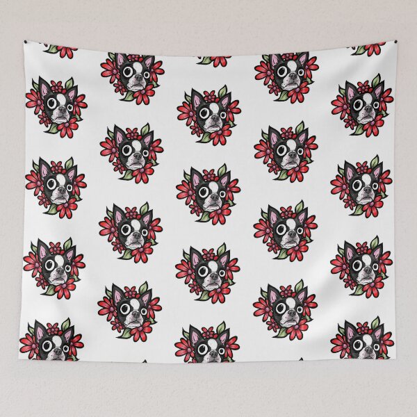 Item preview, Boston Terrier Red Daisies designed and sold by turddemon.