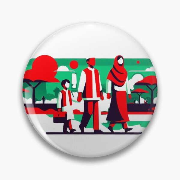 Item preview, Bangladeshi Family on Eid Walk – Flat Art designed and sold by kothae.