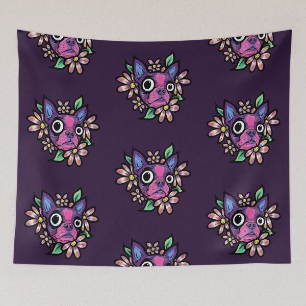 Item preview, Purple Boston Terrier Daisies designed and sold by turddemon.