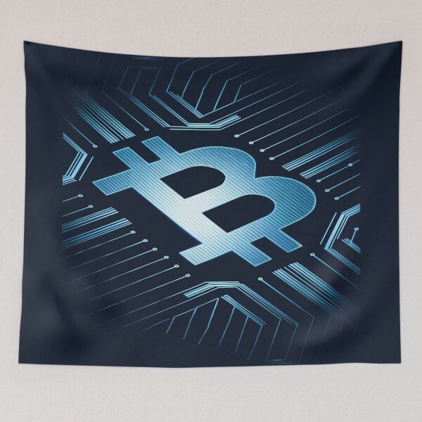 Item preview, Bitcoin Circuit Art - Cryptocurrency Tech Design designed and sold by cabana.space.