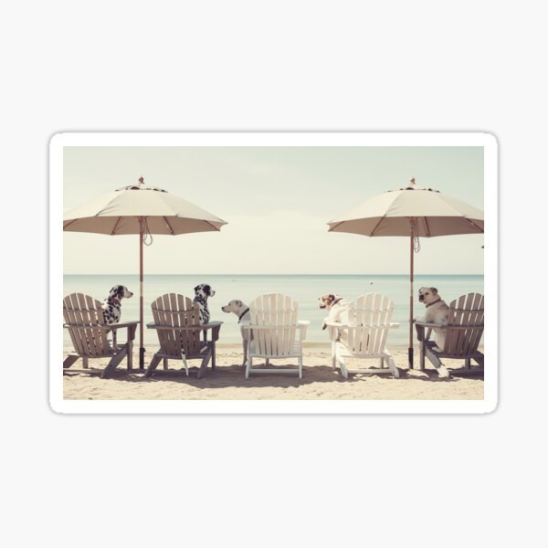 Item preview, The Summer Committee | Vintage Beach Dogs in Adirondack Chairs designed and sold by Nikknakks.