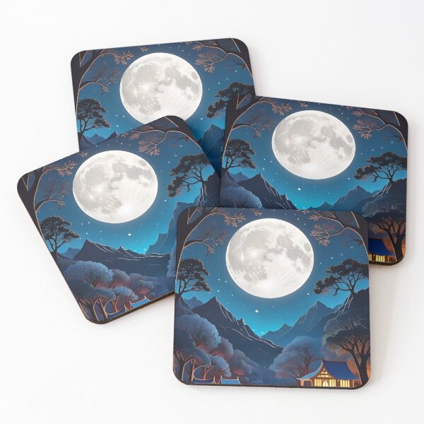 Item preview, Dreamy Ancient China Town by Moonlight | Retro Pop Art Night Scene | Vintage Chinese Street Poster | Magical Old Town Wall Art | Midnight Lantern Travel Print designed and sold by PaintedPixels01.