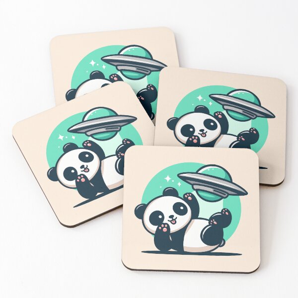 Item preview, Panda Bear Playing with a Flying Saucer designed and sold by Ghost on Toast.