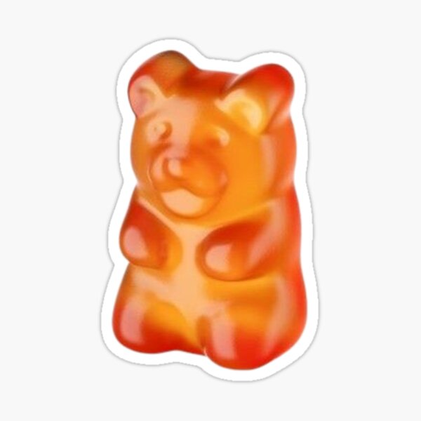 Item preview, Orange Gummy Bear Sticker Sweet & Playful Aesthetic designed and sold by stickersony.