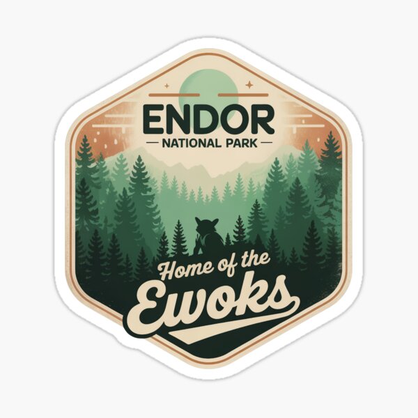 Item preview, Endor National Park Sci-Fi Forest Moon Travel Sticker designed and sold by carshapes.