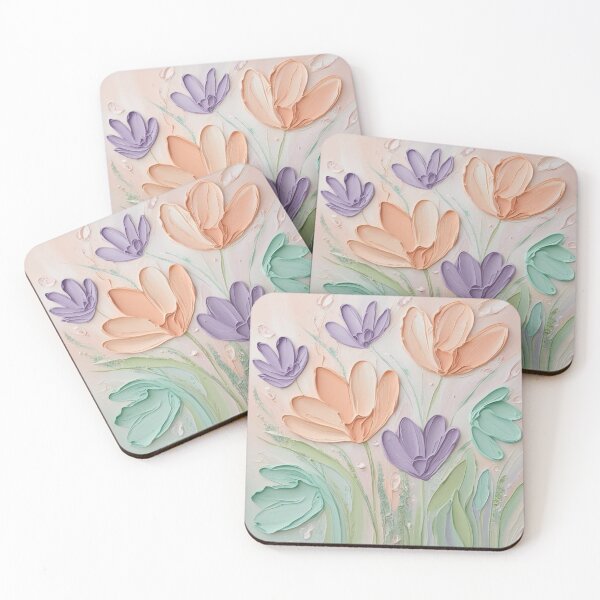 Item preview, Pastel Floral Palette Knife Art designed and sold by Uniquely Yours.