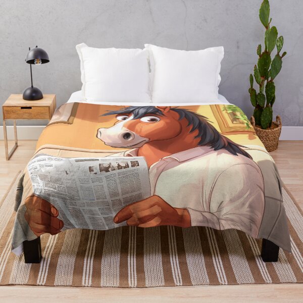 Item preview, Horse Head Human Body Bathroom Reading Scene Warm Lighting Humor designed and sold by mildaclairmo.
