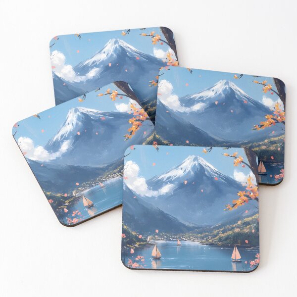 Item preview, Japanese Landscape Tranquil Lake Framing Majestic Fuji, Sailing Dreams Awaken designed and sold by mildaclairmo.