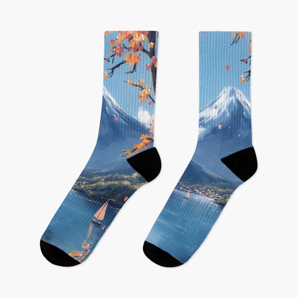Item preview, Japanese Landscape Tranquil Lake Framing Majestic Fuji, Sailing Dreams Awaken designed and sold by mildaclairmo.
