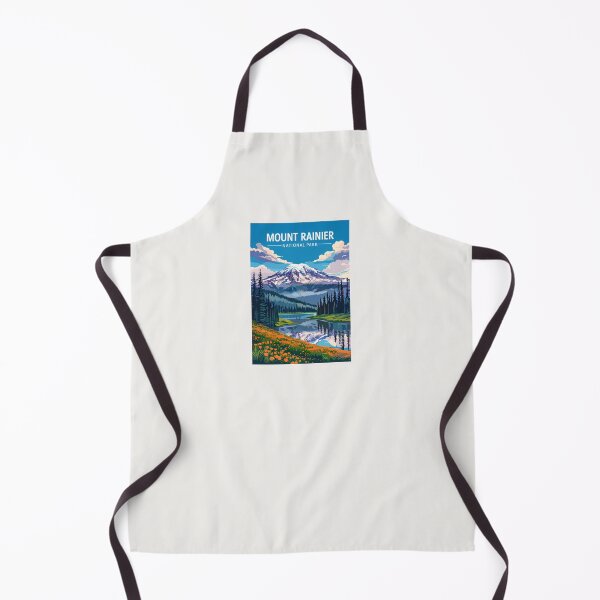 Item preview, Retro Travel Poster Mountain Rainier designed and sold by lea-lani.