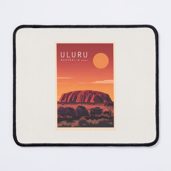 Item preview, Retro Travel Poster Uluru Australia designed and sold by lea-lani.
