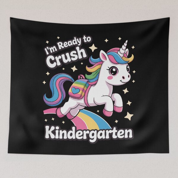Item preview, I'm Ready To Crush Kindergarten Girls Back to School Unicorn First Day designed and sold by brynatshop.