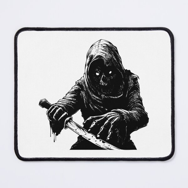 Item preview, Hooded Zombie Halloween Gothic Skeleton Killer Knife Blood designed and sold by inkoutninja.