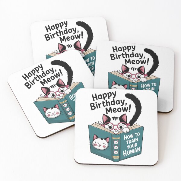 Artikelvorschau, Alles Gute zum Geburtstag, Moew-Katze liest ein Buch. So trainieren Sie Ihre menschlichen Katzenliebhaber entworfen und verkauft von brynatshop.