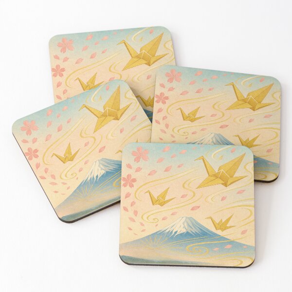 Item preview, Spring Breeze and Golden Cranes over Mt. Fuji designed and sold by TokyoBloomworks.
