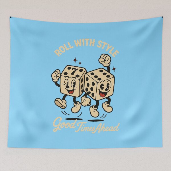 Item preview, Lucky Dice Duo – Playful Retro Casino Cartoon designed and sold by HoopeStylee.