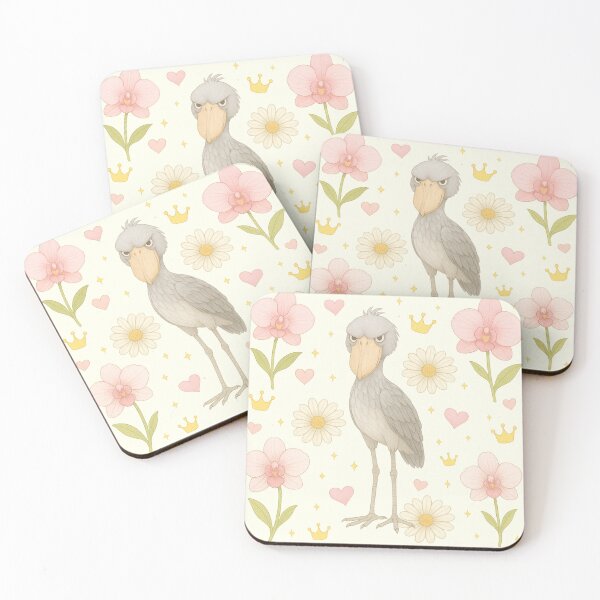 Item preview, Elegant Shoebill with Pink Orchids - Cream designed and sold by HIMEKARI.