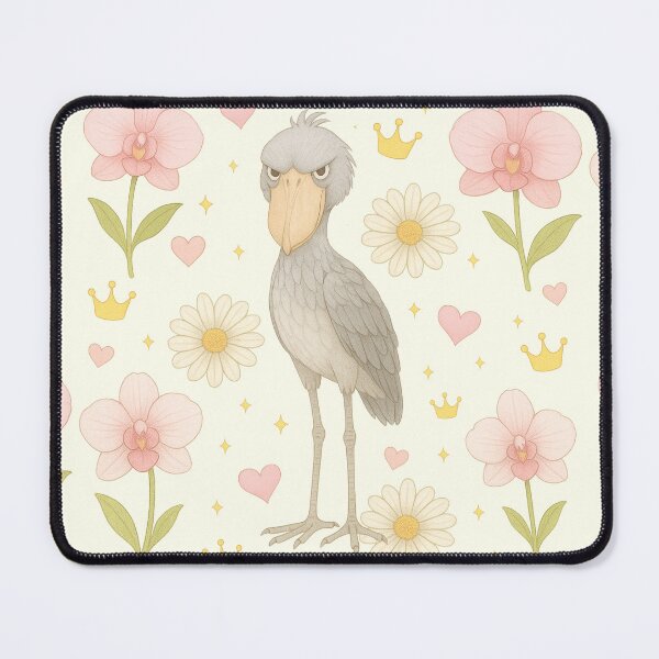 Item preview, Elegant Shoebill with Pink Orchids - Cream designed and sold by HIMEKARI.
