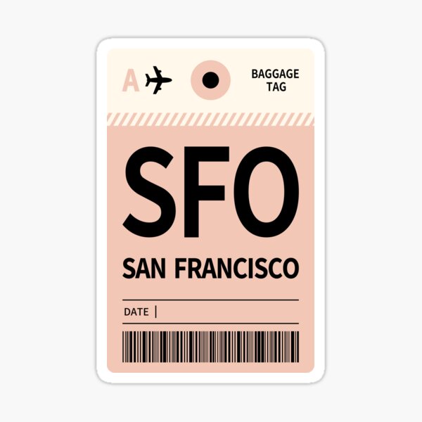 Item preview, Baggage Tag Sticker - SFO San Francisco designed and sold by PenguinArtJP.
