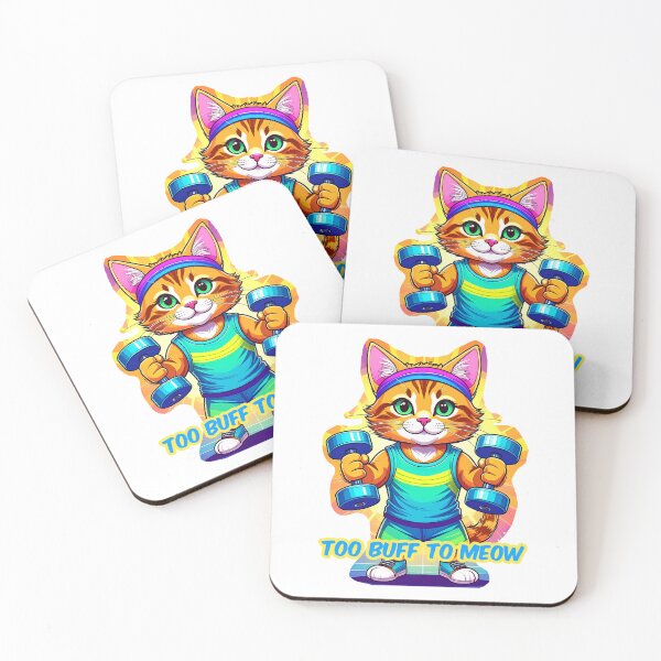 Item preview, Retro Gym Cat Lifting Dumbbells with Style designed and sold by Tong4130.