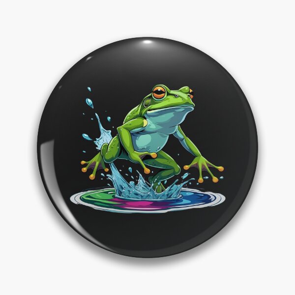 Item preview, Frog Leaping Through Jungle Paint Splash | Vibrant Nature Art Design designed and sold by ColorSplash123.