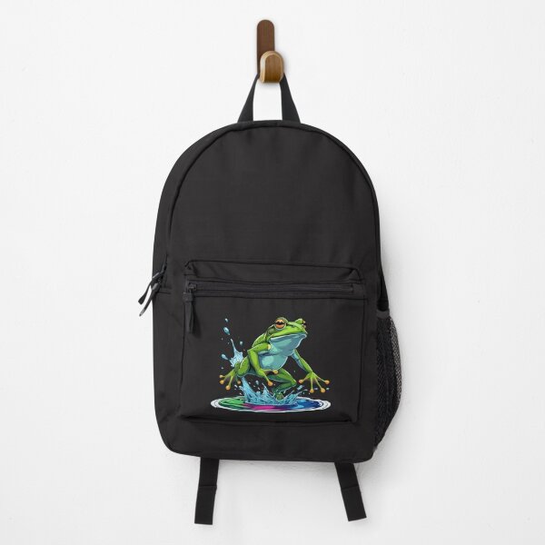 Item preview, Frog Leaping Through Jungle Paint Splash | Vibrant Nature Art Design designed and sold by ColorSplash123.