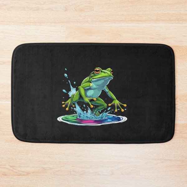 Item preview, Frog Leaping Through Jungle Paint Splash | Vibrant Nature Art Design designed and sold by ColorSplash123.