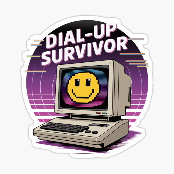 Item preview, Dial-Up Survivor – Nostalgic Technology for 90s Kids designed and sold by Mahilis.