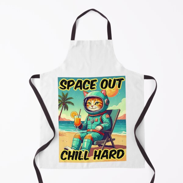 Item preview, Retro Space Cat Vacationing on Alien Beach designed and sold by Tong4130.